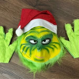 NEW Green Grinch Costume with Gloves & Removable Santa Hat!